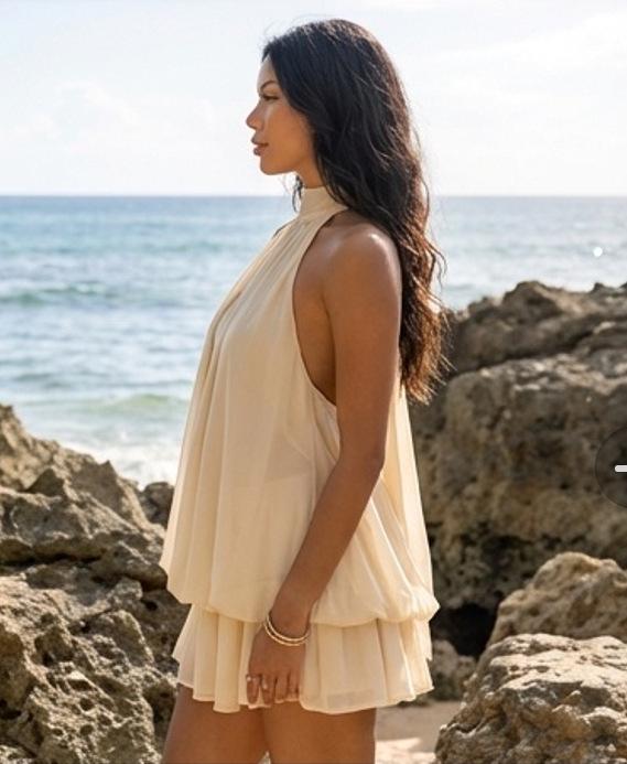 Chiffon Halter Autumn 2025 Sexy Beach Dress for Women