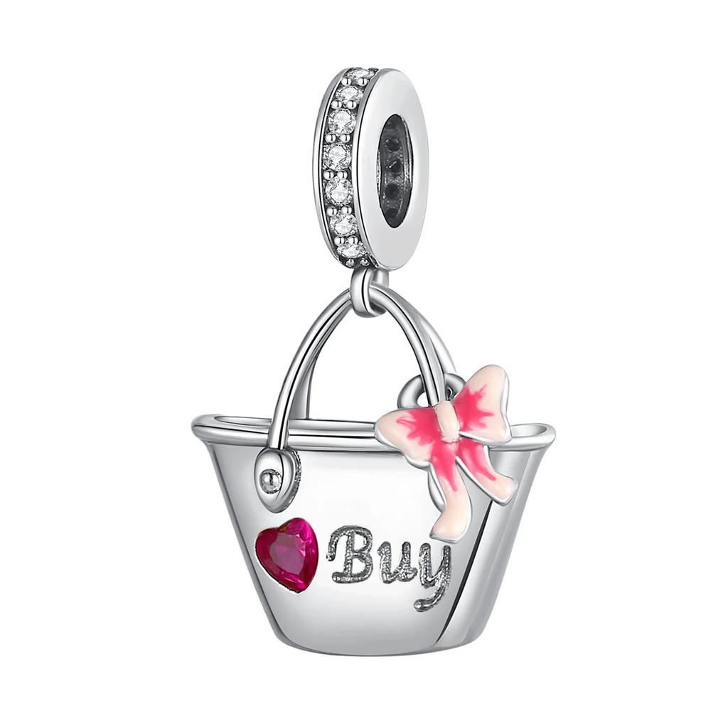 Original New Copper Travel Series Suitcase Camera Shopping Bag Charms For Originaldiy Bracelet Women Jewelry Gift