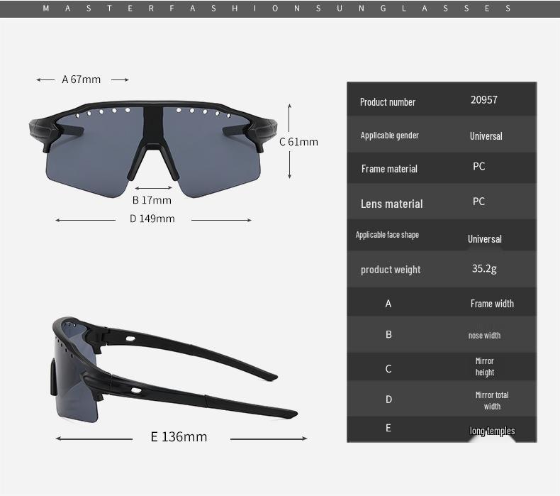 Unisex Dazzling Color UV Protection Cycling Sunglasses