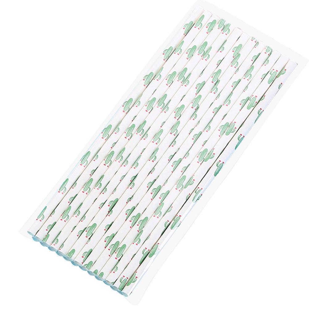 Cute Environmental Disposable Paper Straw Bar  Party Straw 25 Sticks(