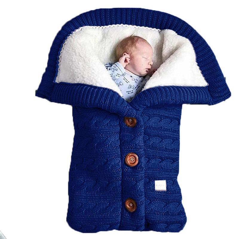 Velvet-Lined Knitted Baby Stroller Sleep Sack