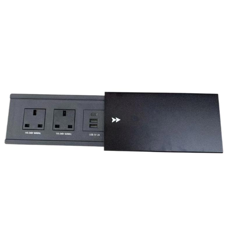 Desktop Power Outlet With Double Socket And 2 USB Port Fast Charging For Office Home Workspaces 1