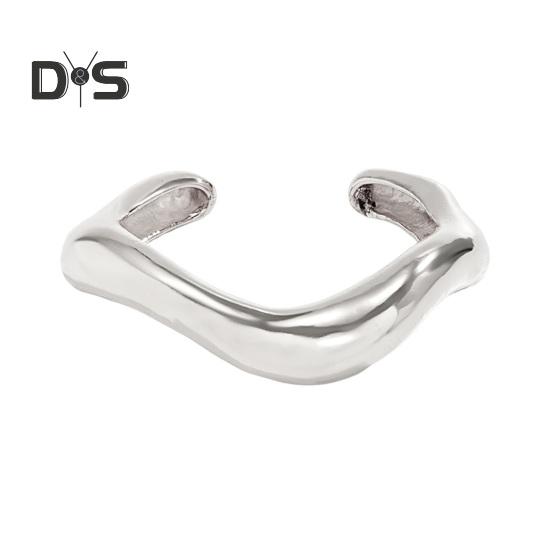 Gold Silver Bangle Bracelets Hiphop Wide Cuff Bangle Bracelet Irregular Wave Armband Jewelry for Women And Men