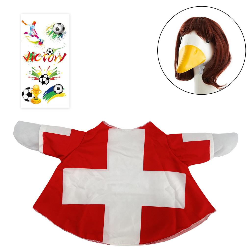 Patio Lawn Goose Costume Set with National Flag Design Includes Decorative Outfit and Accessories for Outdoor Yard Decoration