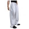 Men's 2025 European & American Style Wide-Leg Drawstring Sweatpants with Pockets