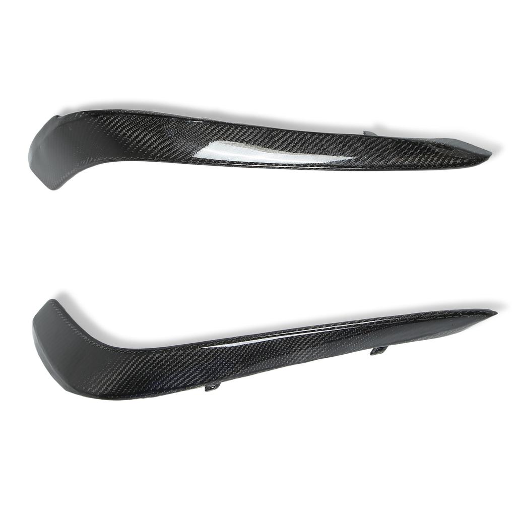 Front Fog Lamp Cover Left Right Glossy Carbon Fibre Fog Light Fins Splitter Replacement for W205 C205 C63