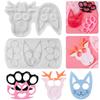 Handgefertigte Ornamente UV-Harzform Katzengesicht Tiger Finger Schlüsselanhänger Silikonform DIY Basteln Schmuck Anhänger Gießen Mo