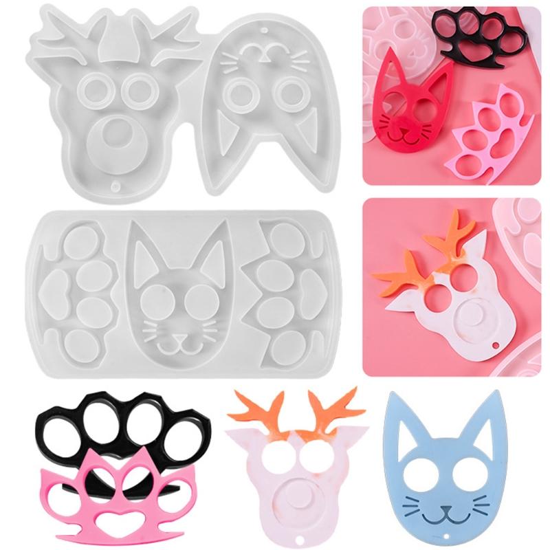 Handgefertigte Ornamente UV-Harzform Katzengesicht Tiger Finger Schlüsselanhänger Silikonform DIY Basteln Schmuck Anhänger Gießen Mo