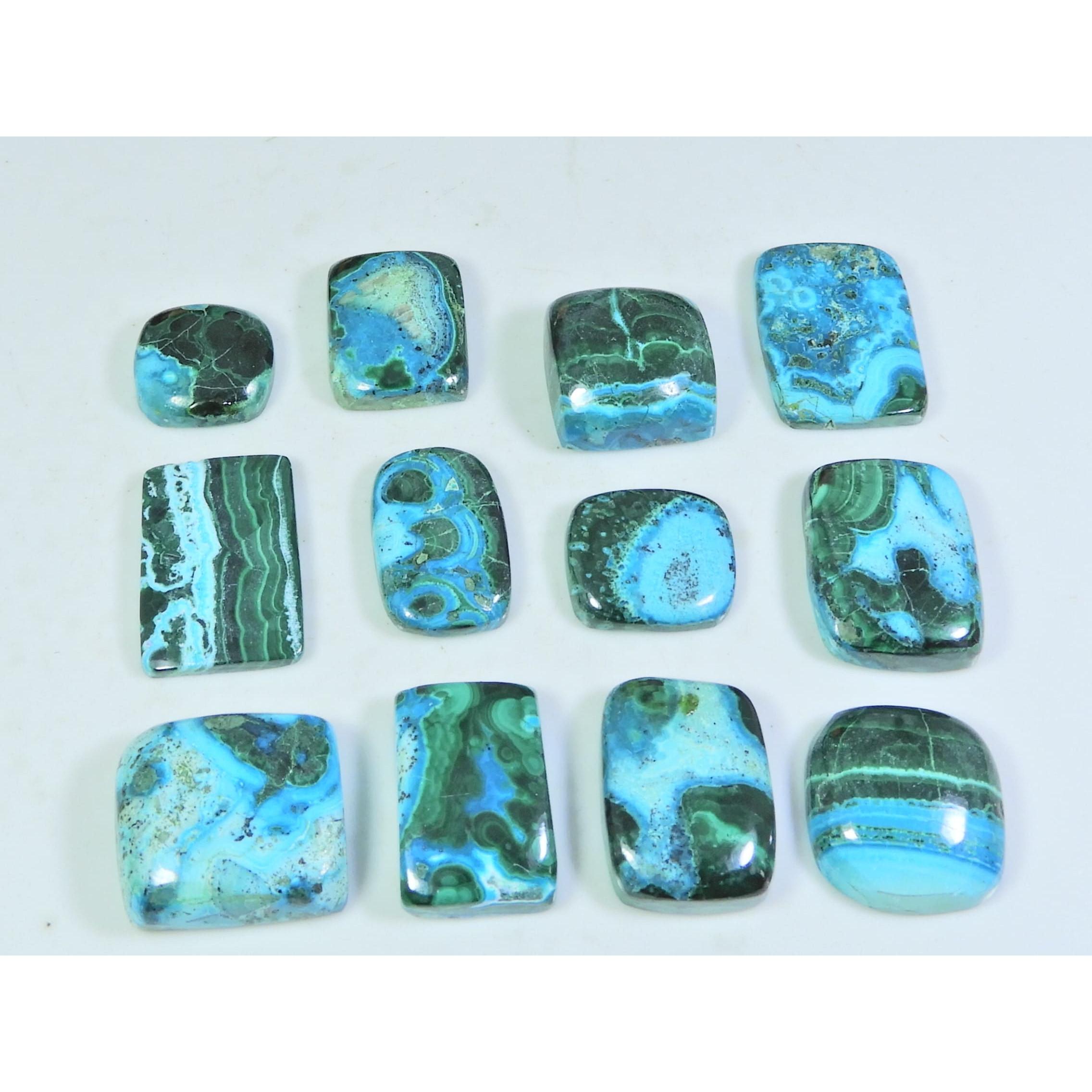 

13-21 MM Natural Chrysocolla Malachite Octagon Cabochon Gemstone 12Pcs Lot C-172