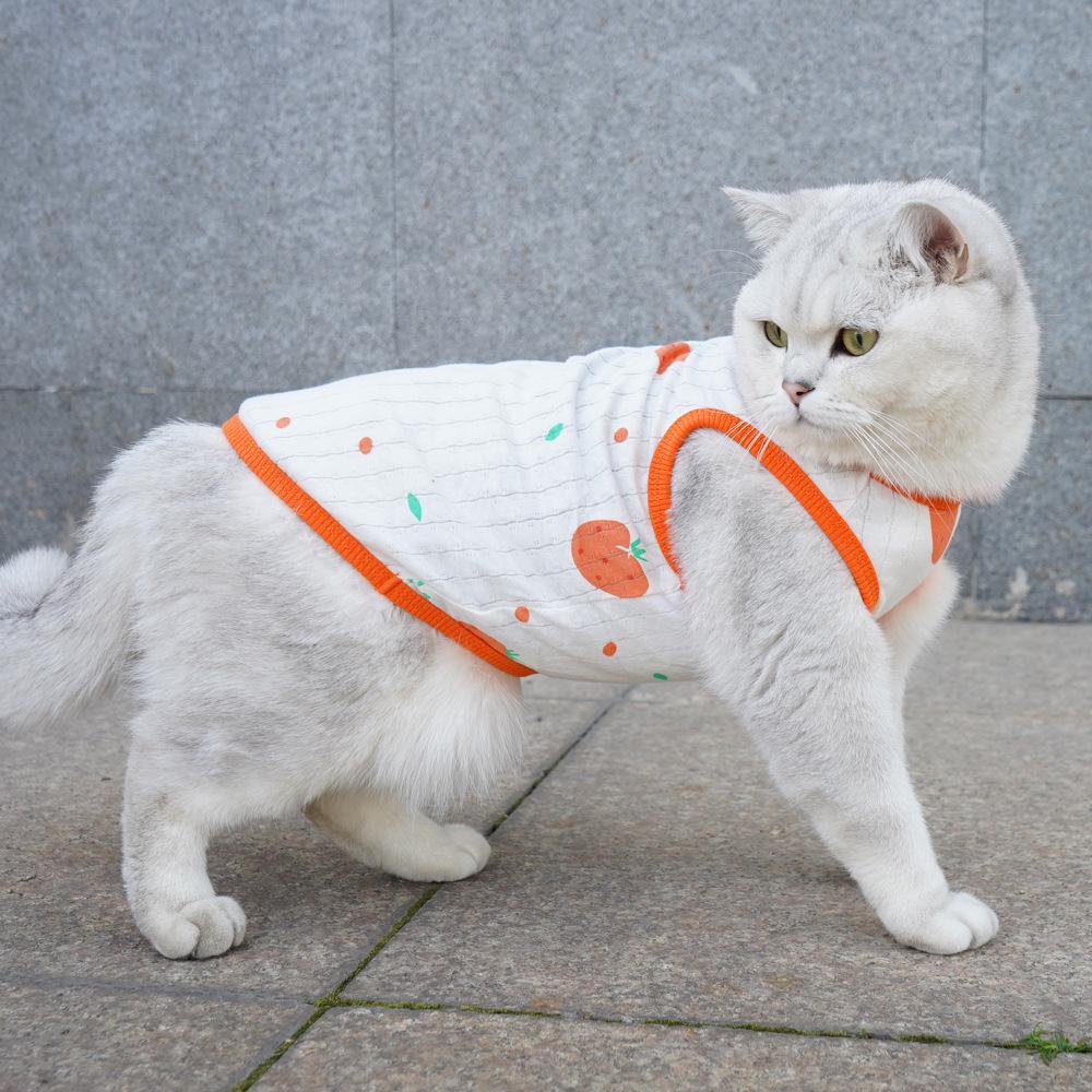 Summer Sleeveless Cat Vest - Lightweight Anti-Shedding Cotton for Ragdoll & Blue Cats