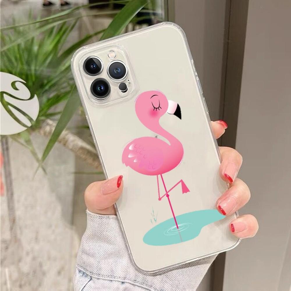 Fashion Flamingo Phone Case For IPhone 15 13 14 Pro Max XS XR 12 11 Pro 13 Mini 6 7 8 Plus Soft Clear Back Cover