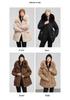 Women's Plus Velvet Fur Collar Parka, Slim-Fit Cotton Padded Jacket, Winter 2024 Collection.