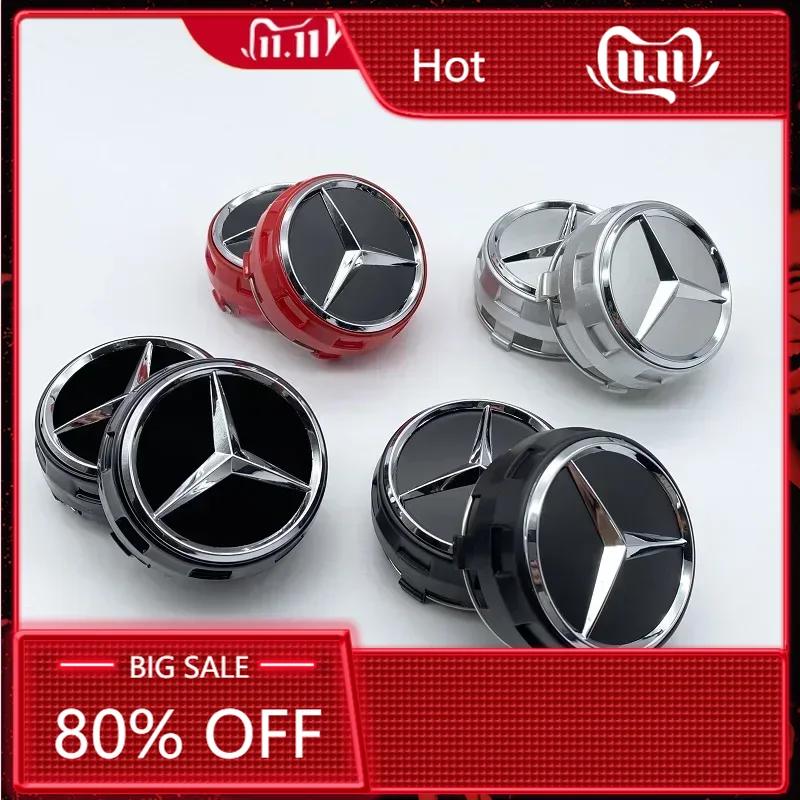 WVWGI1 For Mercedes Benz New 4Pcs 75mm Car Styling Wheel Center Cap Hub Covers Badge Car Accessories For Mercedes Benz AMG C63 C43 E53