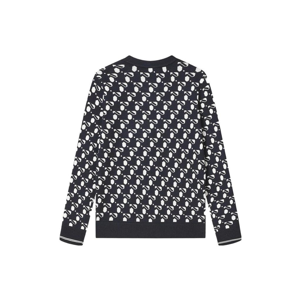 FILA All Over Print Crew Neck Pullover Sweater Women sweater Legendary-Blue F11W341405FNV