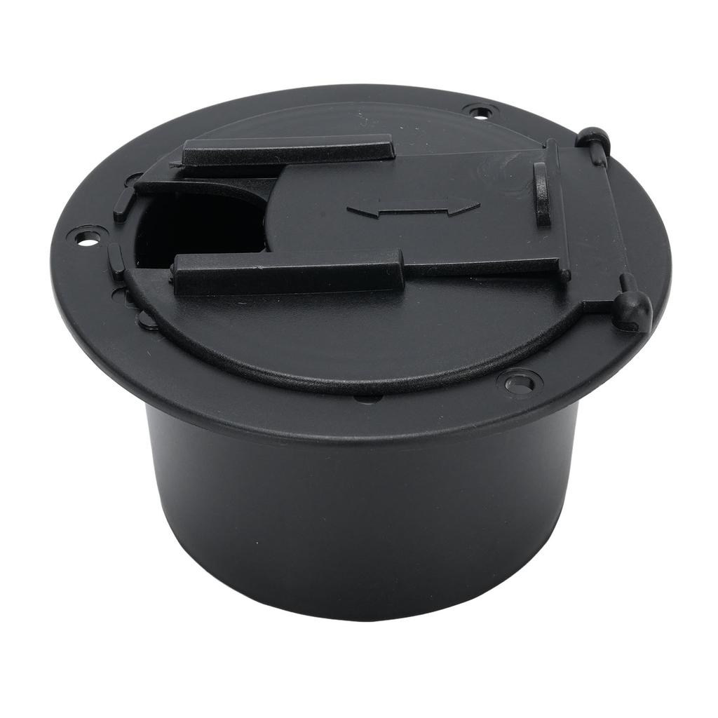 RV Power Cord Hatch Cover Protective Weatherproofing Easy Installation for Travel Tent Trailer Motorhome Garage Black