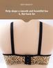 Leopard print large size thin style without steel rim, top support bra, gathering type, anti sagging, large chest, small underwear bra
