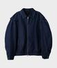 Black Moment Stitch Overlay Drizzle Cut Denim Jacket Jumper [Blue]