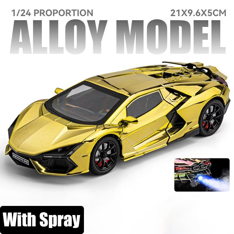 Spray 1:24 Lamborghini Revuelto Countach LP500S Supercar Alloy Metal Diecast Model Car High Simulation Home Trendy Ornaments Toy