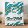 Name Custom Miami Dolphins Print Flannel Blanket High Quality Warm Comfortable Cover for All Seasons Perfect for Gifts Home Decor