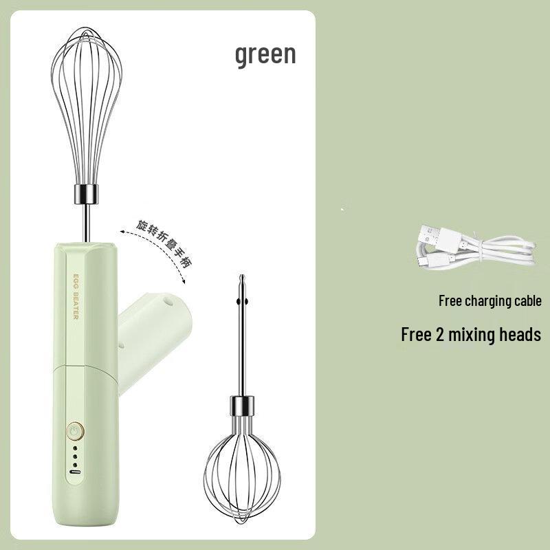 Zhishi Handheld Electric Egg Beater with Double Whisks