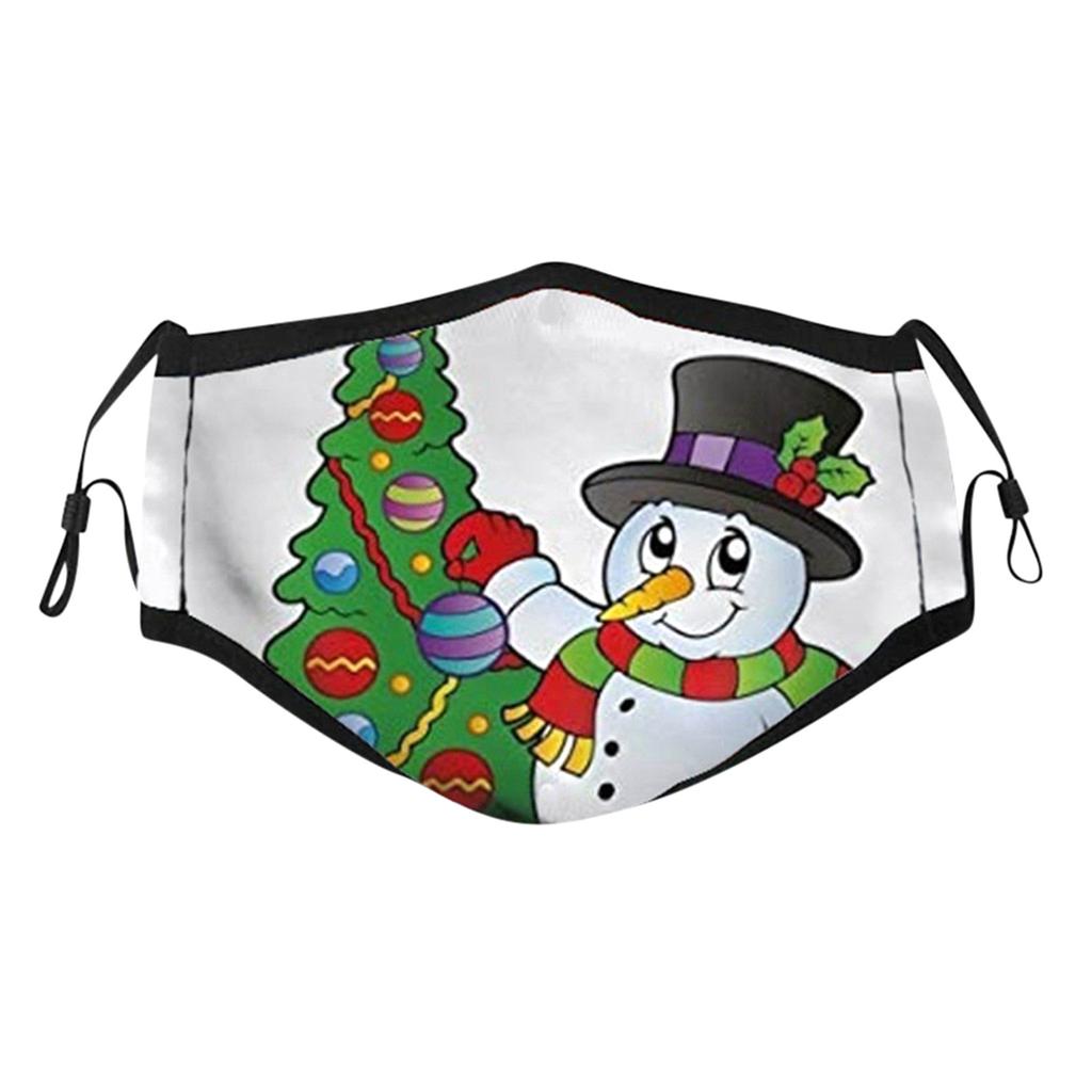 Activated Carbon Outdoor Mouth Christmas Print Face Mask  Mask