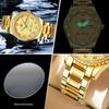 Influencer Brand Men's Tycoon Gold Luminous Waterproof Steel Watch