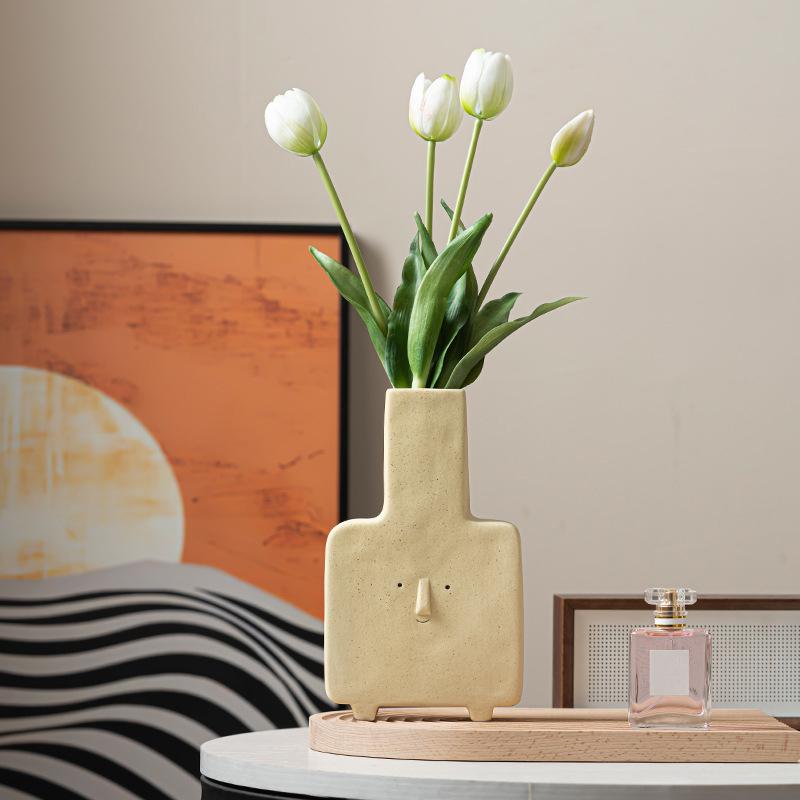 Creative Face Vase Ceramic Hydroponic Vase Flower Arrangement Home Decor Desktop Ornaments Garden Decoration