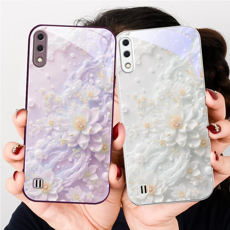 Schöne weiße Blumen Für Samsung A01 02 A03 Core 04 05 06 10 12 A13 14 5G 15 16 M02 12 Note 8 9 10 20 Glas Ultra Handyhülle
