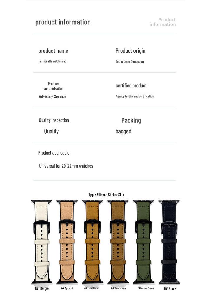 Versatile Leather Strap with Crazy Horse Pattern for Apple and Samsung Smartwatches