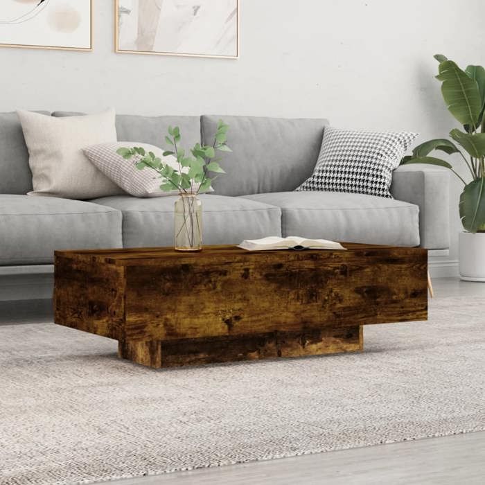 VidaXL Coffee Table Smoked Oak 100x49.5x31 Cm Engineered Wood 833893