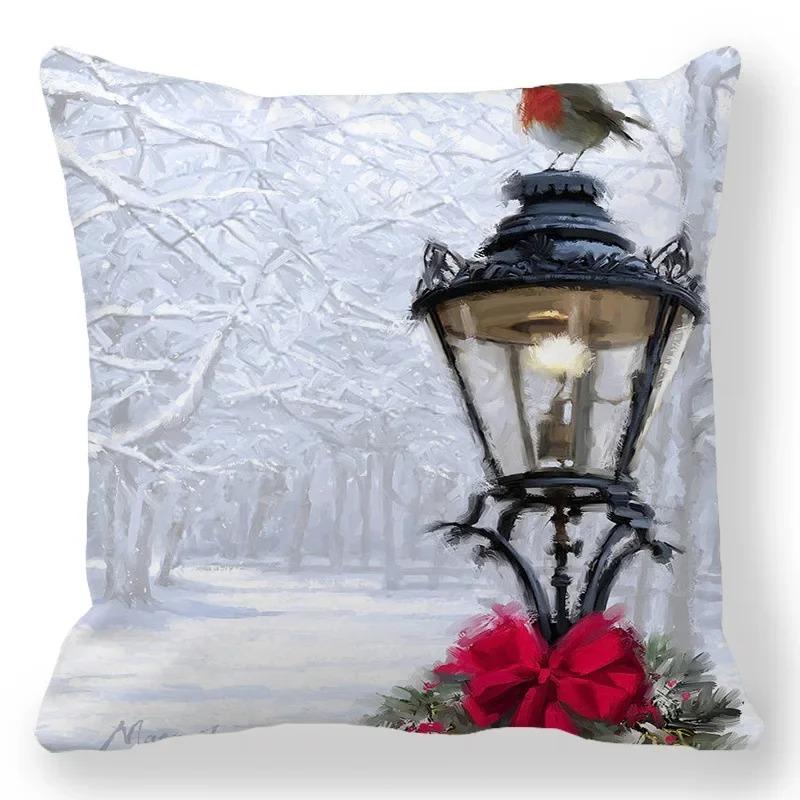 1 piece of Christmas Day party decoration pillowcase Winter Snowman animal print cushion suite room home decoration gift
