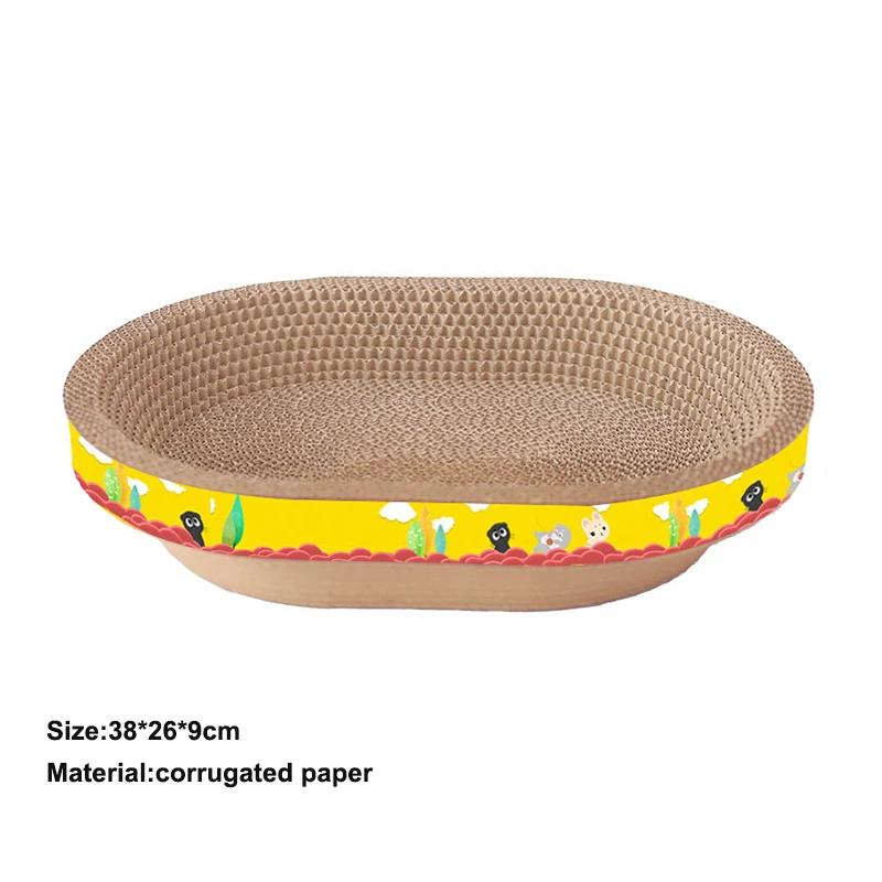 

Когтеточка для кошек, защитная мебель, шлифовальные игрушки-коготь, овальная гофрированная бумага, износостойкое кошачье гнездо, принадлежности для кошек, кошачья кровать