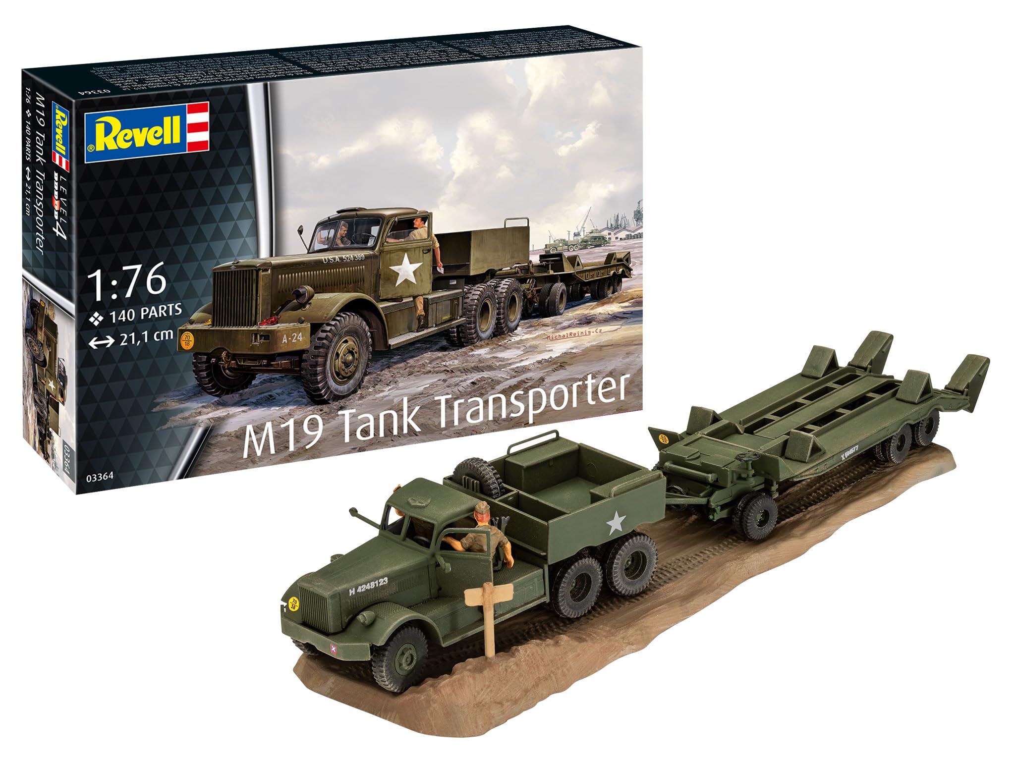 

German Revell 1/76 M19 Tank Transporter Plastic Model Kit 03364 (Combat Vehicle)