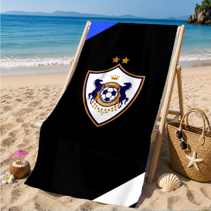 Qarabag Soccer Team Crest Design Beach Towel, Quick-drying, Easy to Care for, Suitable for Both Fitness and Beach Vacations,Sports Essential