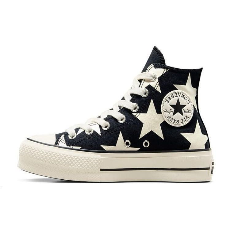 

Converse Chuck Taylor All Star Lift Platform High Large Stars женские кроссовки черные, натурально-слоновая кость Egret A09903C 35