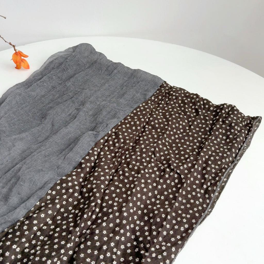 Retro Floral Long Cotton Scarf Soft Neck Protection Warm Shawl Head Wrap Multi-Functional Flower Printed Scarves For Women