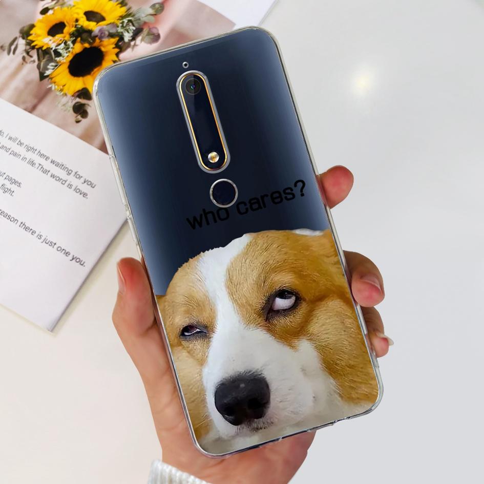 For Nokia 6 2018 Case Fashion Flower Soft Silicone Bumper For Nokia 6.1 Cover TA-1043 TA-1045 TA-1054 TA-1050 TA-1068 Phone Case