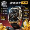 TANK Neue 1400mAh Militär GPS Smartwatch Herren 2,01" AMOLED Display 10ATM Wasserdicht Uhr SOS Anruf Taschenlampe Smartwatch iOS