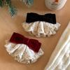 Wine Red Bowknot Spring Clip Cloth Lace Bow Hairpin Sweet Red Velvet Bow Hair Clip  Ponytail Holder