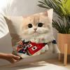 Cute funny internet meme cat  Pillow Case Linen Cushion Covers For Decorative Sofa Home Pillows Case Car Chair Pillows Cases