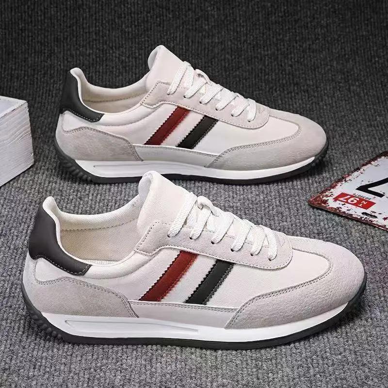 Men's Low Top Leather Sneakers - Fashionable Running & Casual Lace - Up Shoes