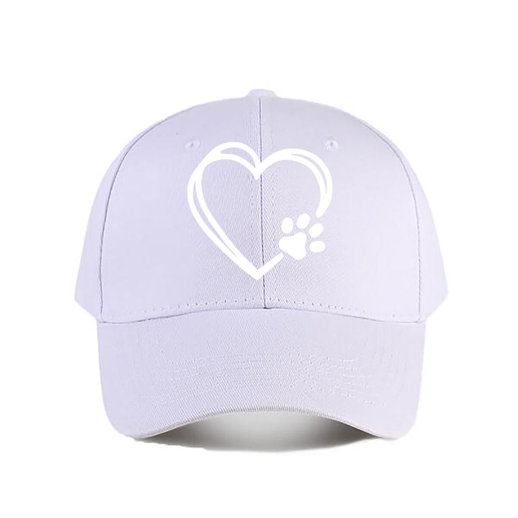 Baseball Cap Heart Paw Pet Lover Hat Baseball Cap Fashion Unisex Sunhat Womens Outdoor Sports Snapback Cap