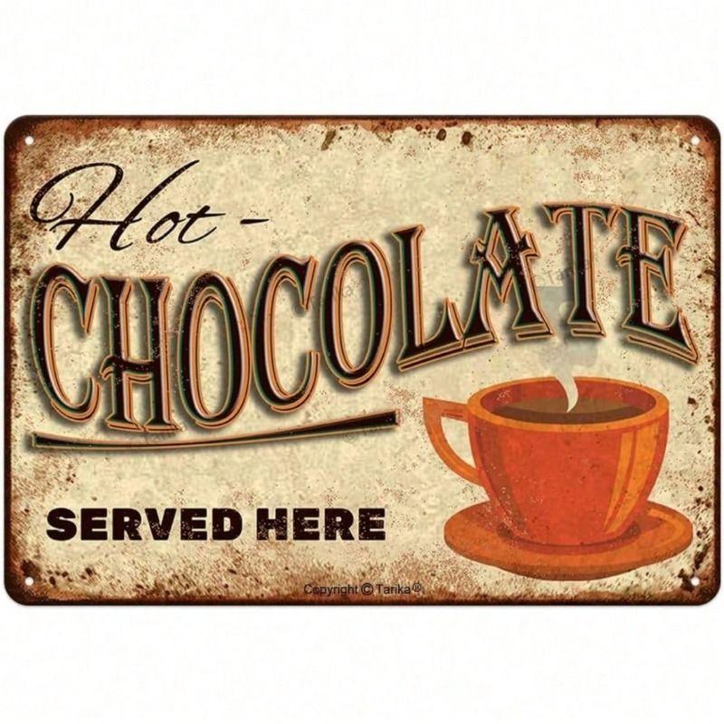 

Metal Wall Art Retro Hot Chocolate Decor for Kitchen
