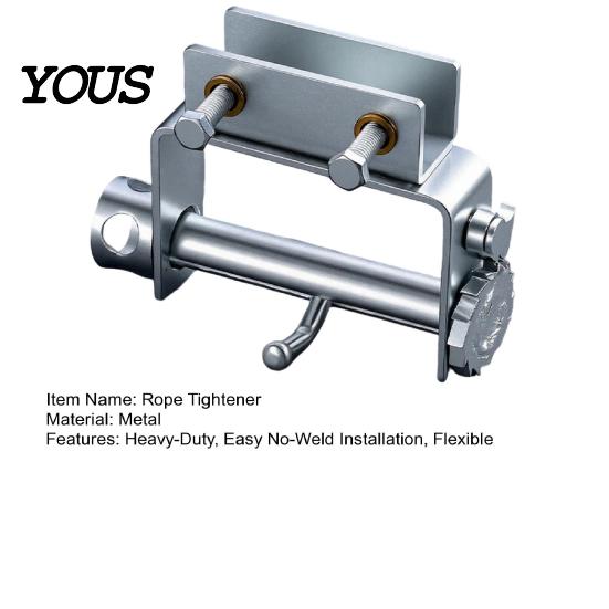 Adjustable Rope Tightener Universal Truck Clamp Tie-Down Tool, Heavy-Duty Steel Cargo Securing Fastener, No-Weld Installation for Pickup