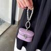 Top Grain Cowhide Bag Charm: Compact Coin Purse & Earphone Holder with Lanyard