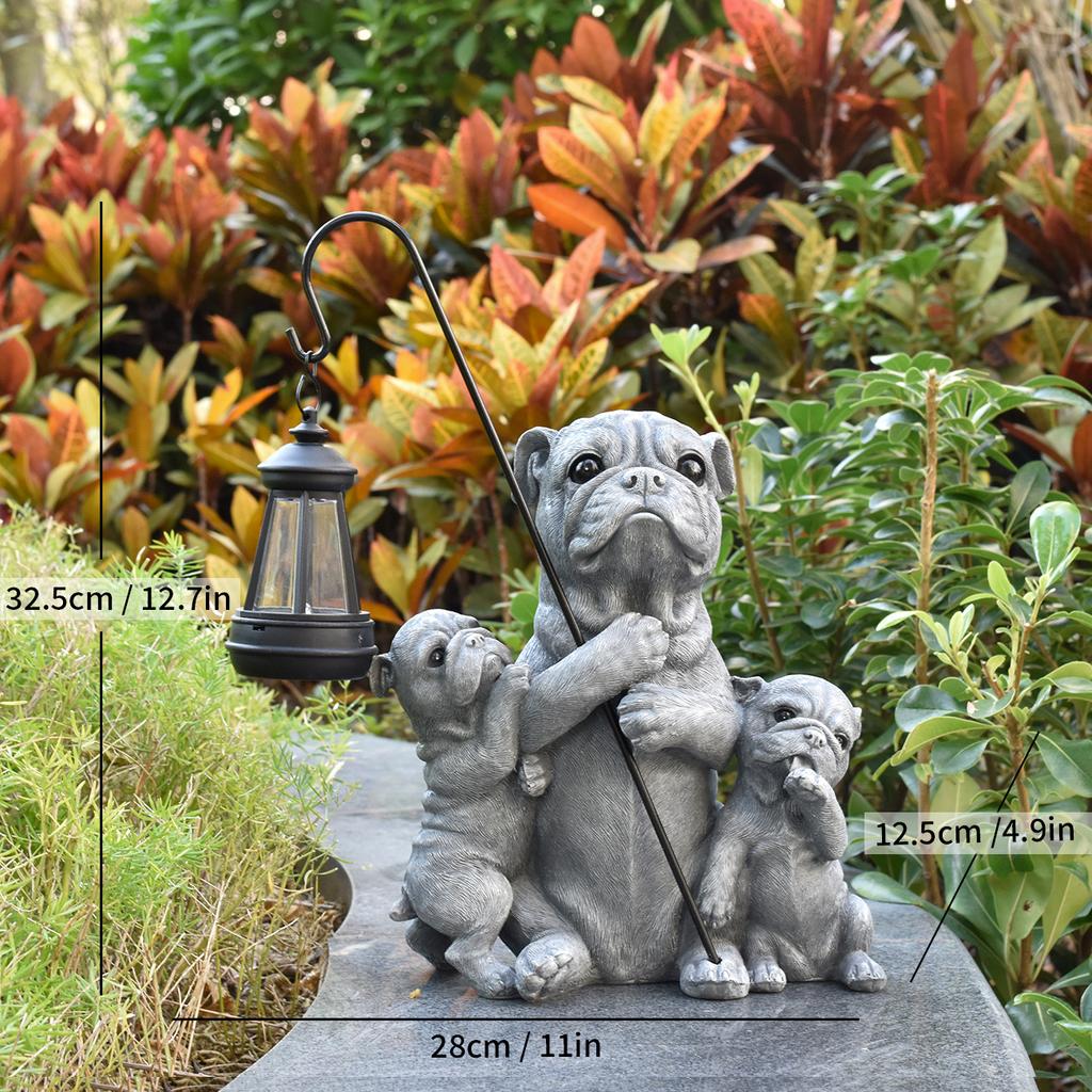 JYL TS/112,Resin Cement Color Dog Solar Outdoor Light Statue for Villa Sculpture Corridor Lamp