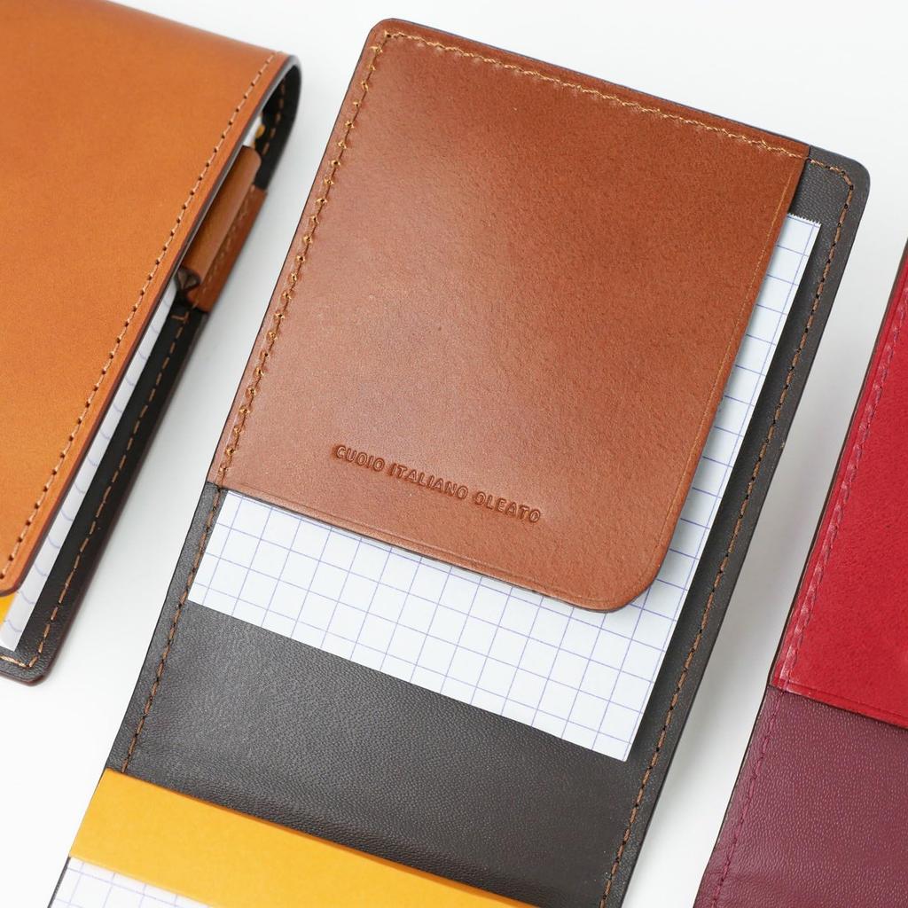 Slip-On Rio RHODIA Memo Cover #11 Chocolate (A-IOL-2807) Italian Leather A7 Size Simple Gift