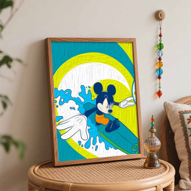 Disney Mickey Surfing Paint By Number Kit Drawing Canvas DIY Picture Home Decor Disney Art Craft For Adult Wall Art Decor Gift Set