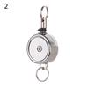 Key Ring ID Lanyard Keychain Belt Metal Badge Holder Retractable ID Card Badge Reel Chrome Work Card Keychain