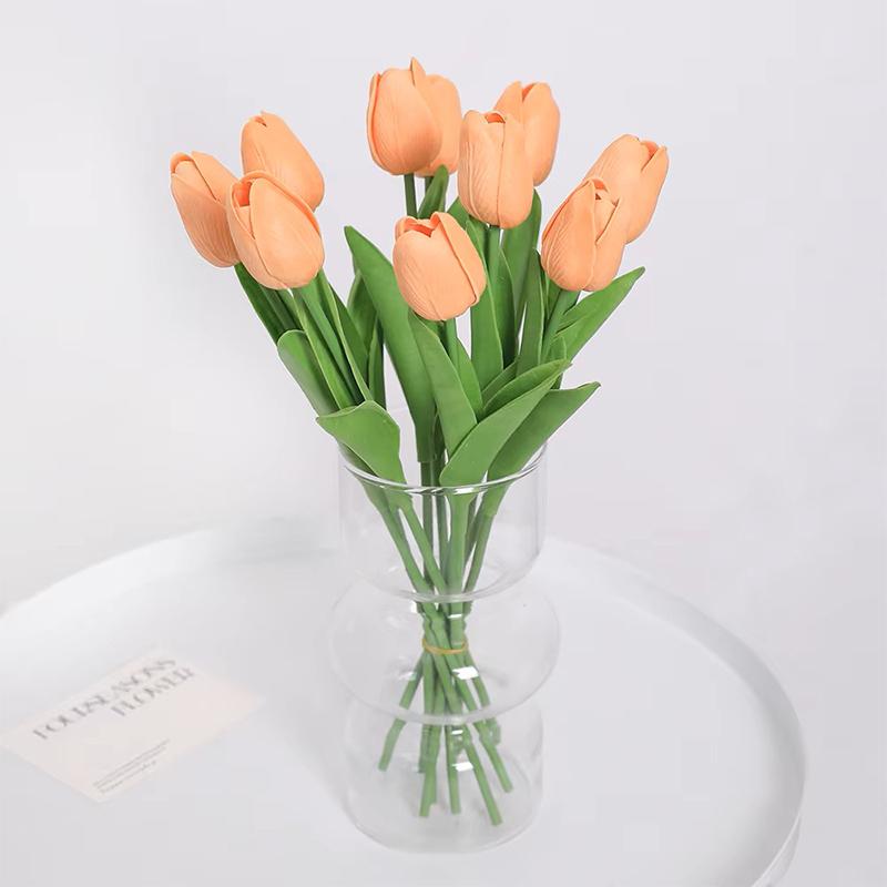 

5/10 шт. Искусственный букет тюльпанов, реалистичный на ощупь, 33 см, искусственный цветок для декора дома, комнаты, свадебных украшений, DIY, ваза, цветочная композиция 5Pcs темно-оранжевого